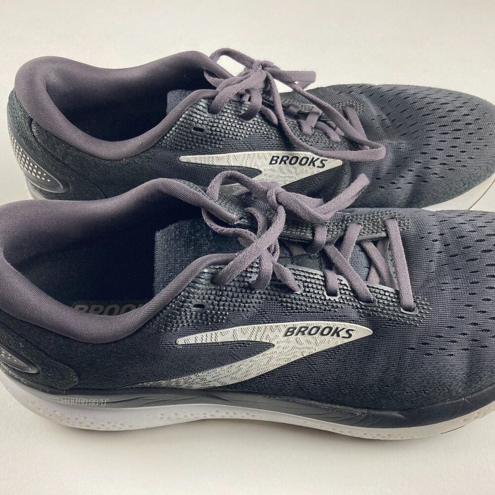 Brooks Ghost 16 Men’s 12.5 D Running Shoes Black Gray White Athletic Sneakers